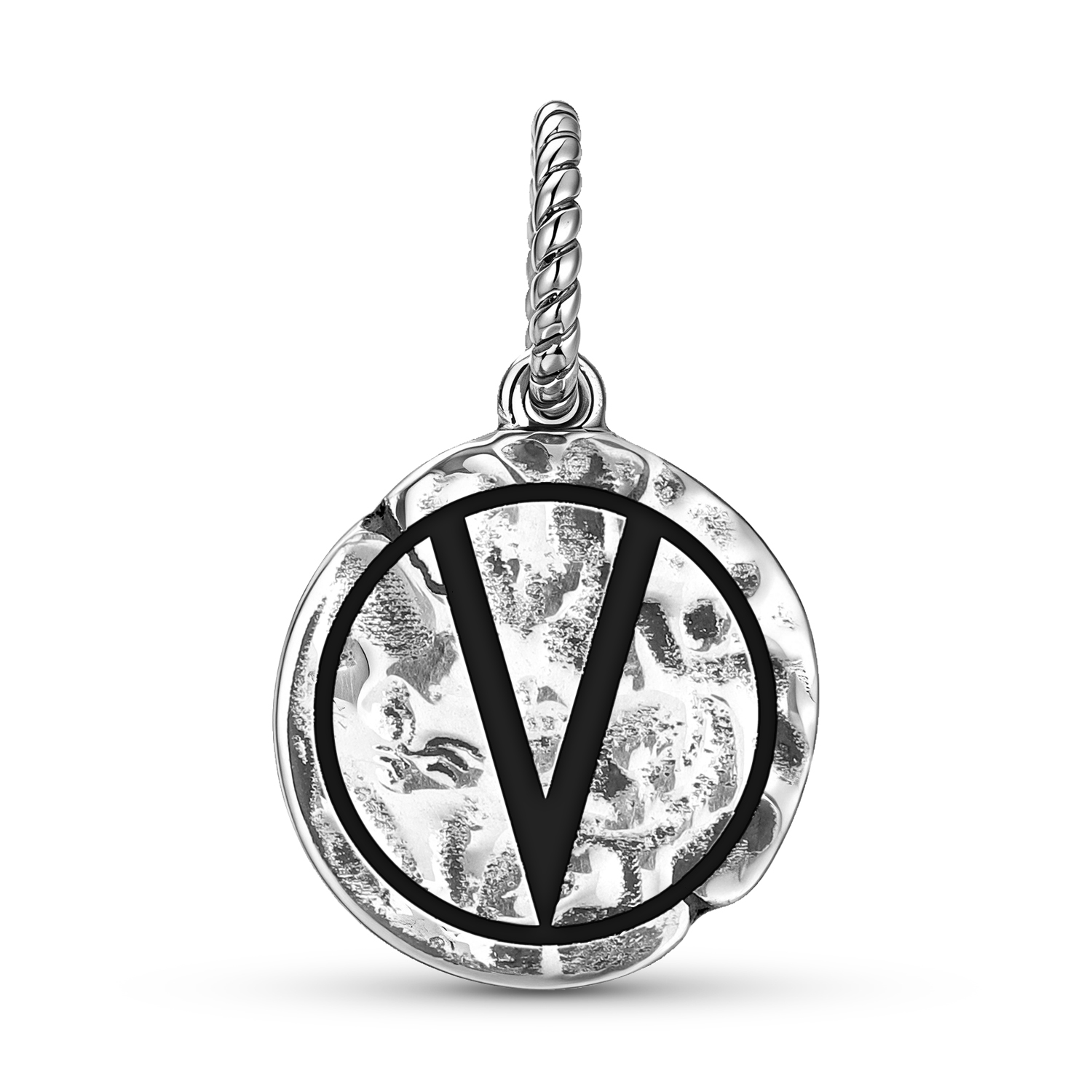 Faith Symbol Hand Textured Sterling Silver Charm