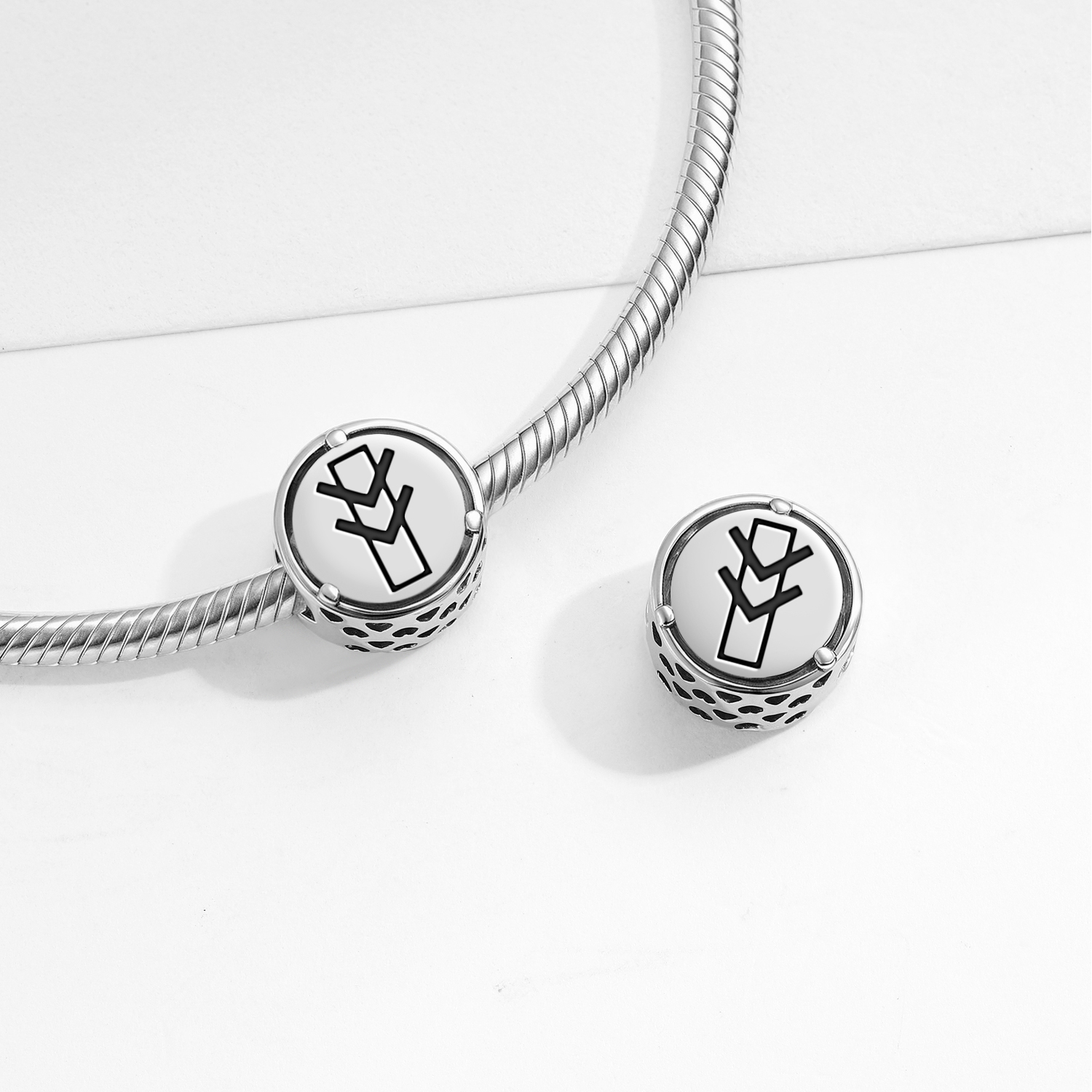 925 Sterling Silver Native Rock Art Inner Power Charms For Bracelets & Necklaces Pendants Beads Jewelry Fit Pan Bracelet Charm Ethnic Cultural Symbols Gifts For Women
